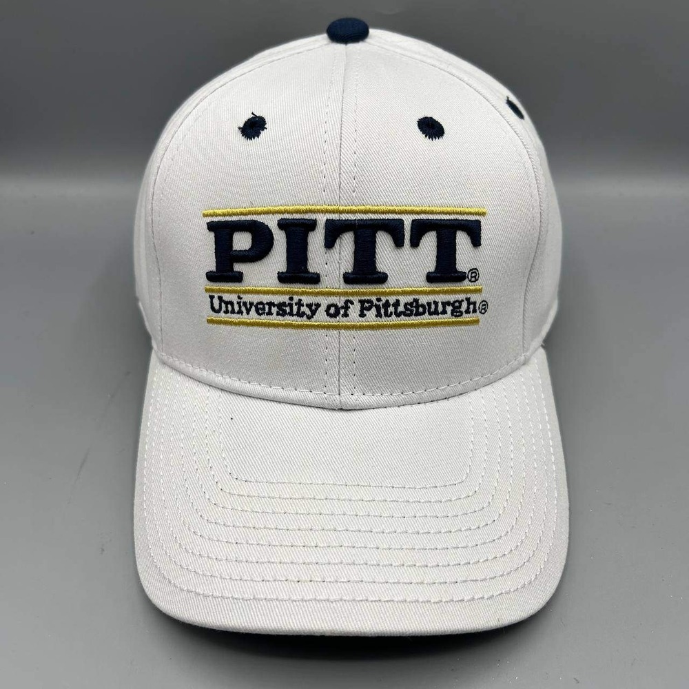 University of Pittsburgh Hat Men White Blue The Game Snap Back Cotton New